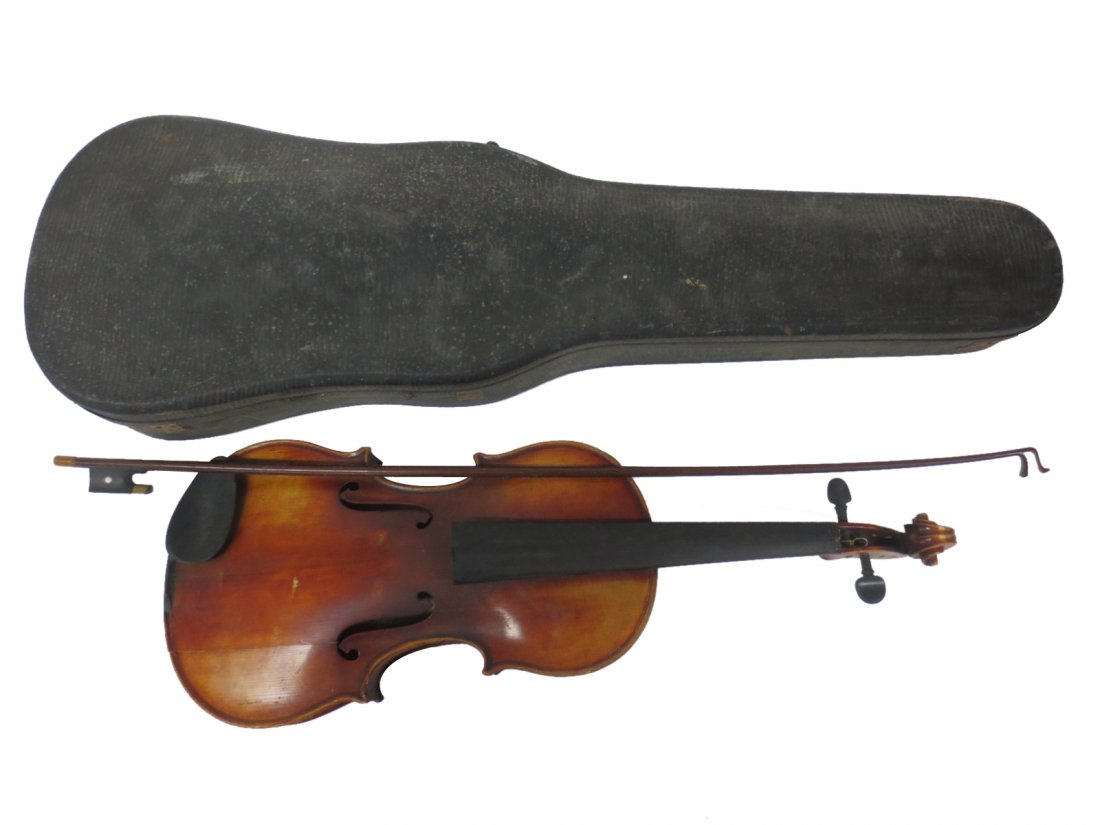 Old Violin, Bow and Case: Old Violin, Bow and Case