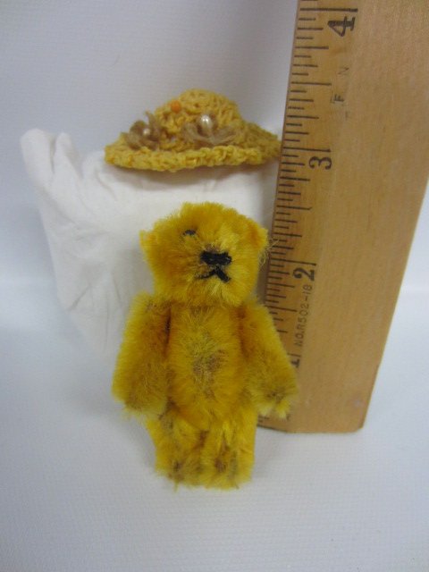 Schuco 2.75" Teddy Bear - I, gold: Schuco 2.75" Teddy Bear - I, gold (girl) 1950s-60s
