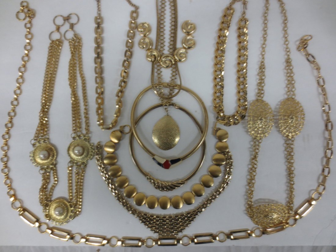 Jewelry - Trifari, Napier, Sarah Coventry, gold tone: Jewelry - Trifari, Napier, Sarah Coventry, gold tone costume