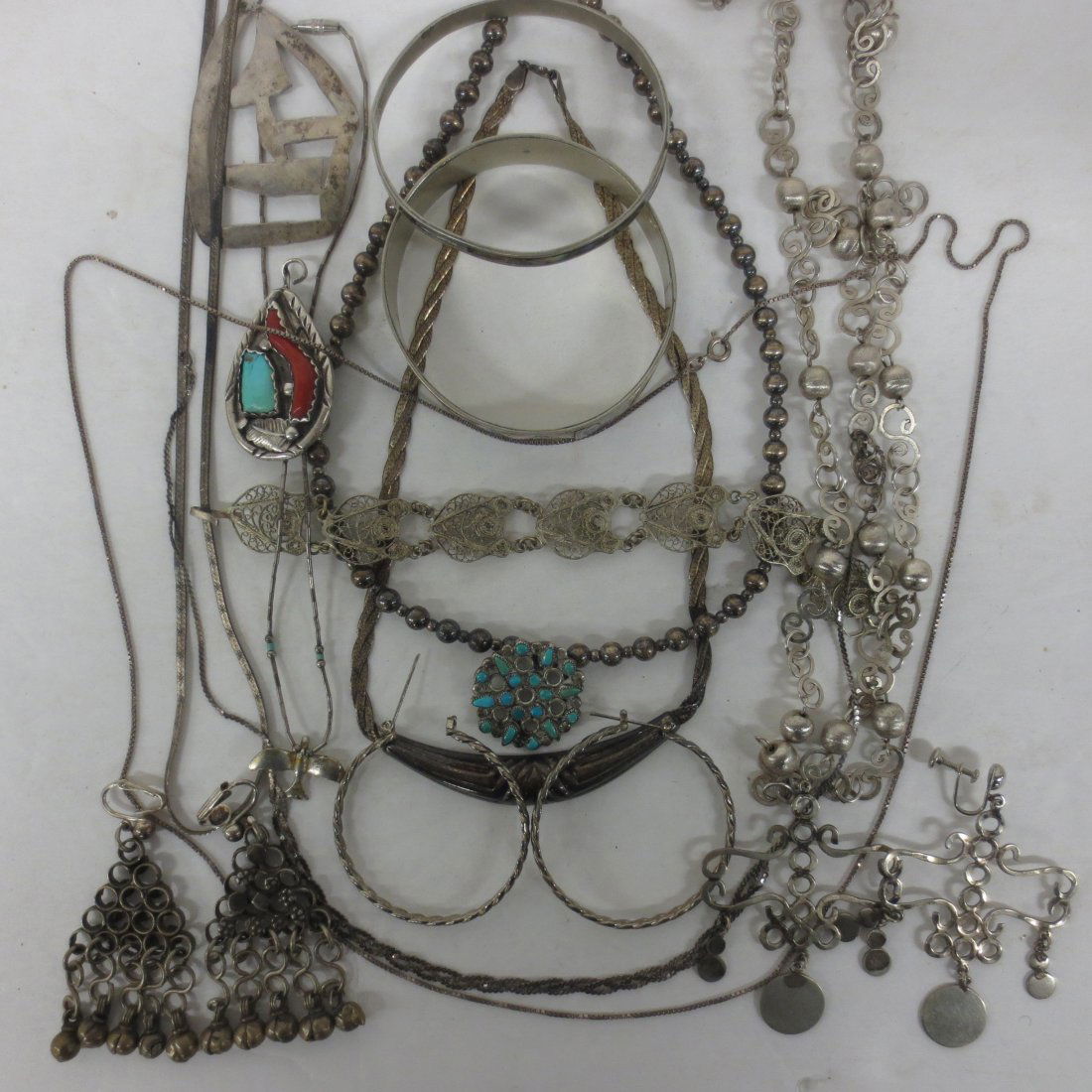 Sterling Silver Jewelry, abalone bangles, necklaces and: Sterling Silver Jewelry, abalone bangles, necklaces and earrings