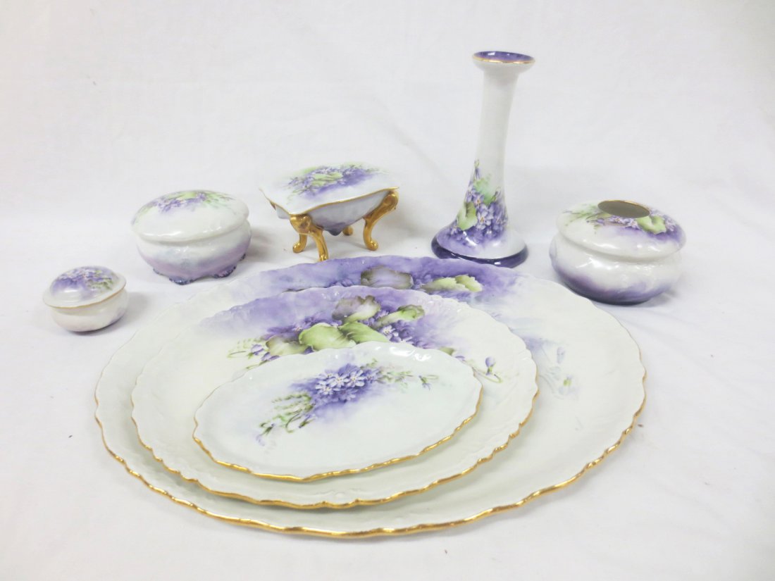Large Hand painted Limoges Vanity Set (1 of 9)