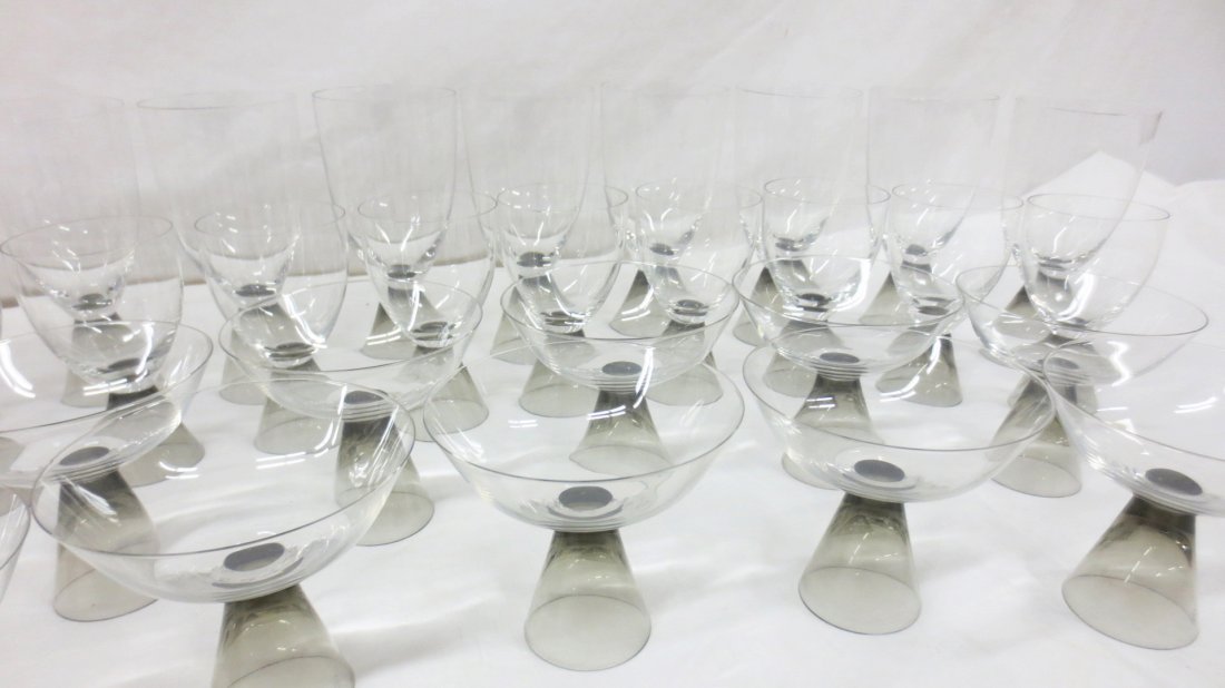 Rosenthal Mid-Century Barware, Fortuna glasses: Rosenthal Mid-Century Barware, Fortuna glasses, water, wine and champagne