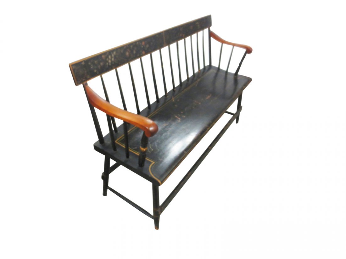 Hitchcock Style Painted Deacon's Bench (1 of 9)