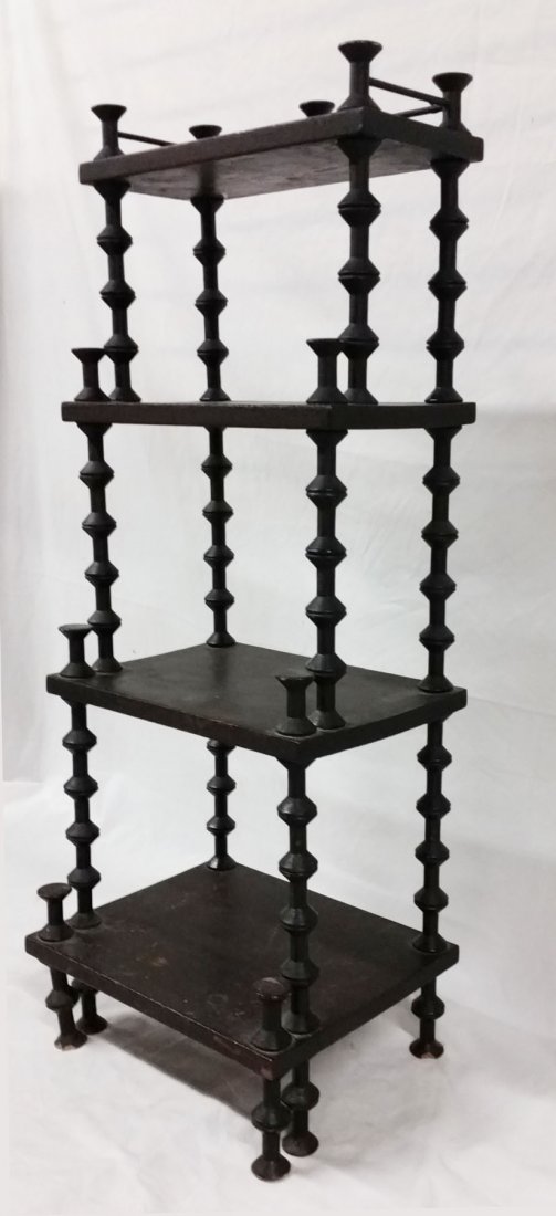 Black Tramp Art Spool Shelf (1 of 5)