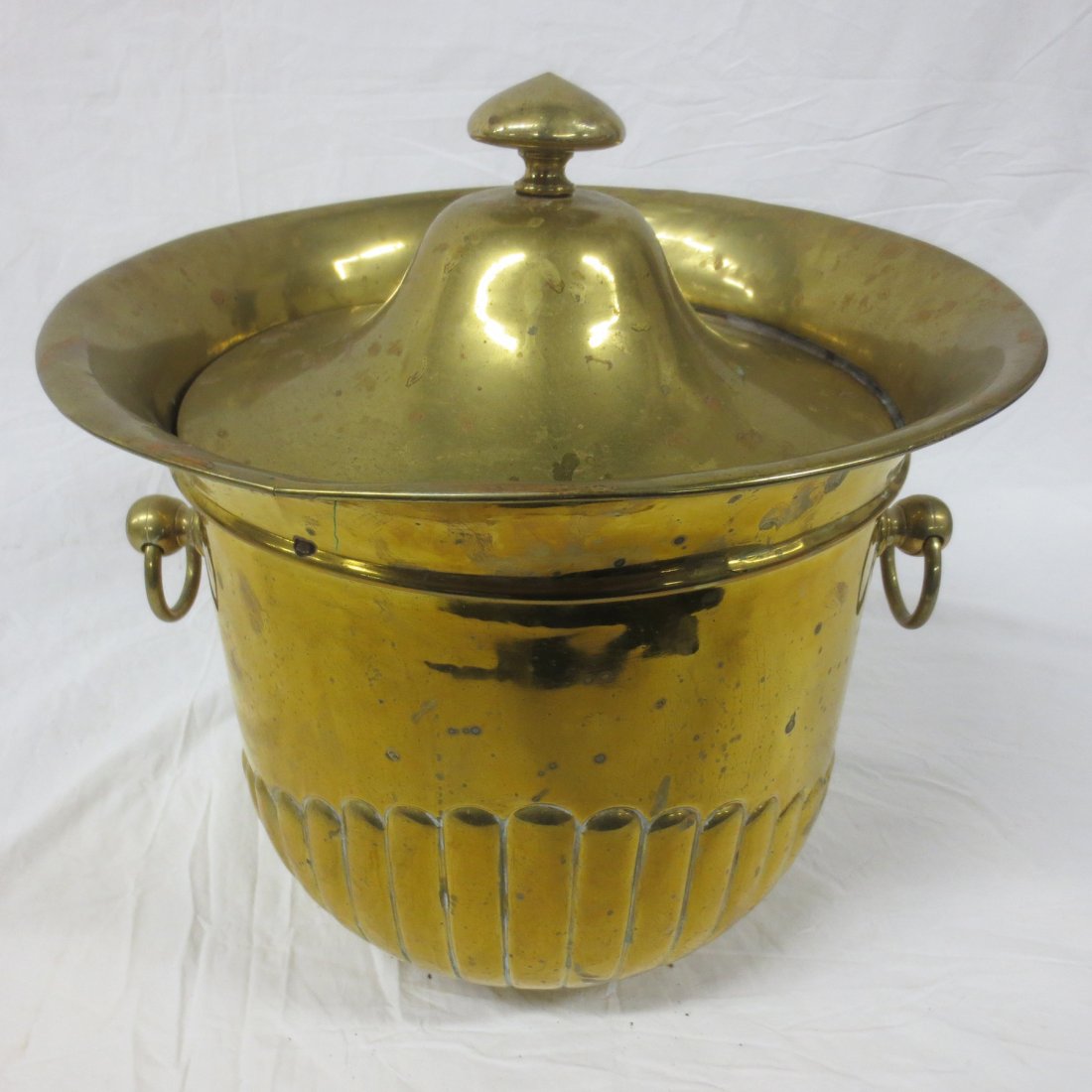 Edwardian Brass Coal Hod with double ring handles (1 of 6)