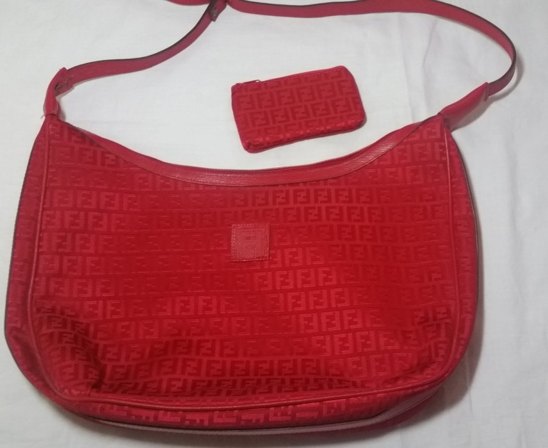 vintage Red Fendi Handbag and Purse (1 of 3)