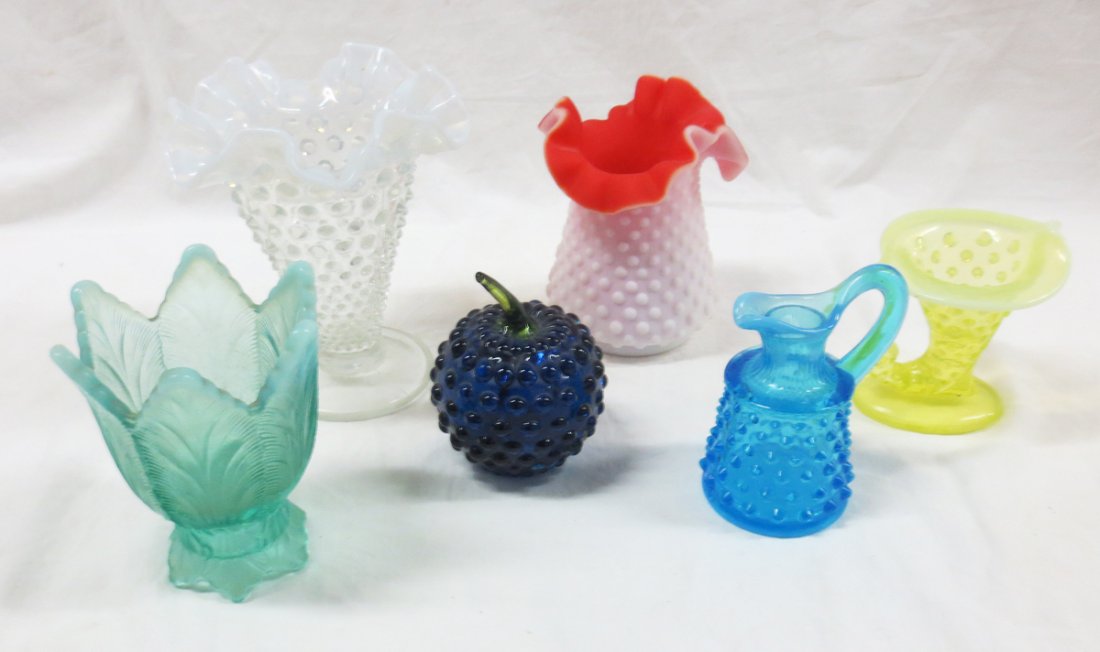Depression Era Glass, Vaseline Hobnail, Fenton: Depression Era Glass, Vaseline Hobnail, Fenton