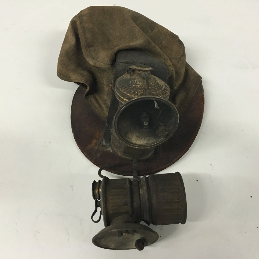 antique Miners Cap and two (2) mine lights (1 of 4)