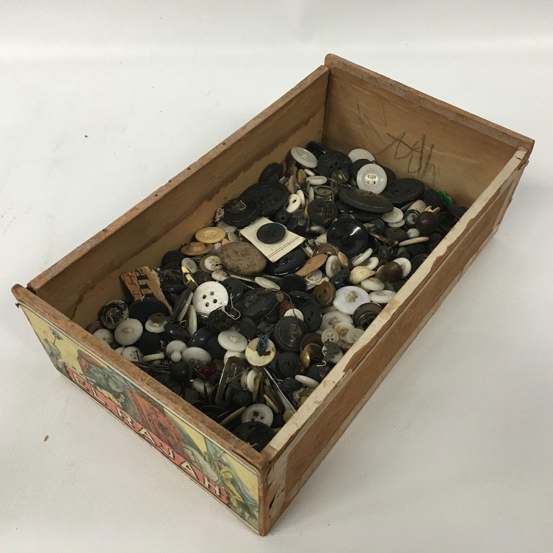 Button Collection #24 in cigar box (1 of 4)