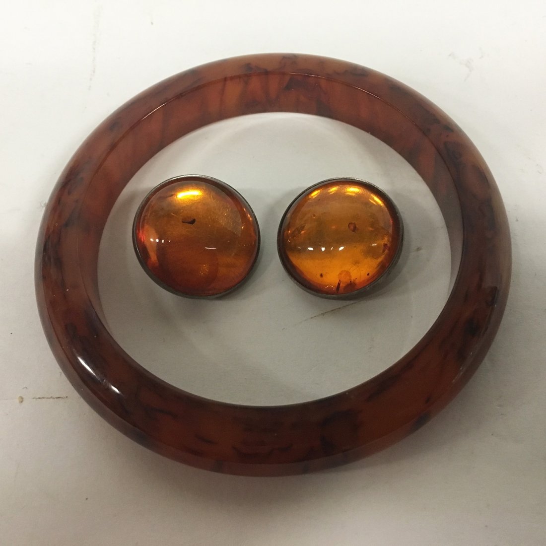 Amber bangle and sterling and amber earrings (1 of 3)