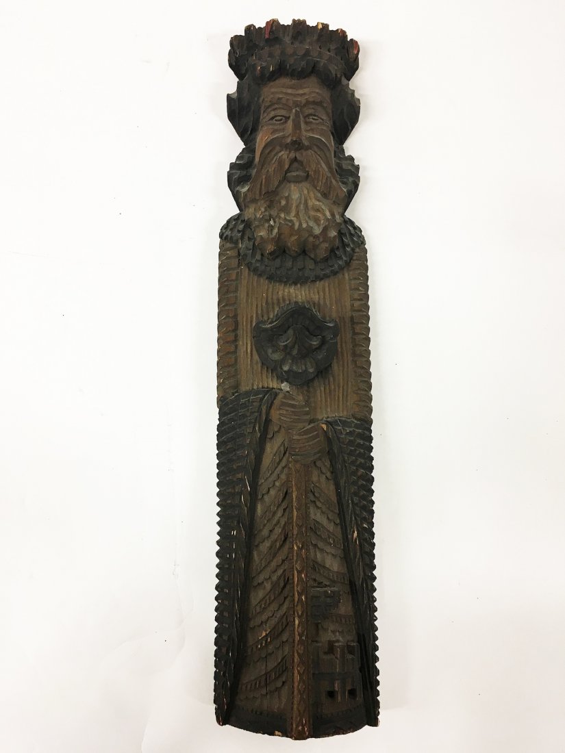 Tramp Art Carved figure of Elder: Tramp Art Carved figure of Elder