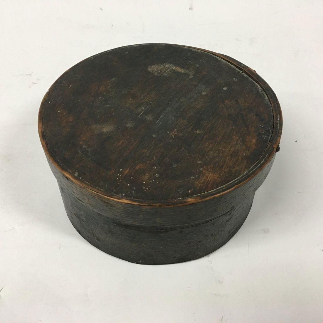 Original Dark Stain Primitive Round Pantry Box (1 of 5)