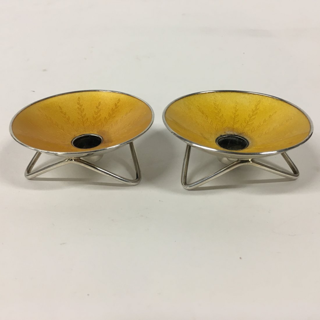MCM Sterling Silver & Enamel Danish Candle holders (1 of 5)