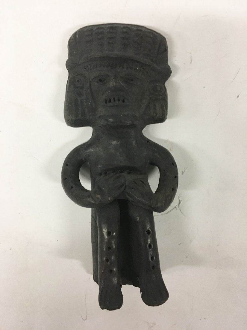 Black Clay Mayan style Idol, incense (1 of 3)