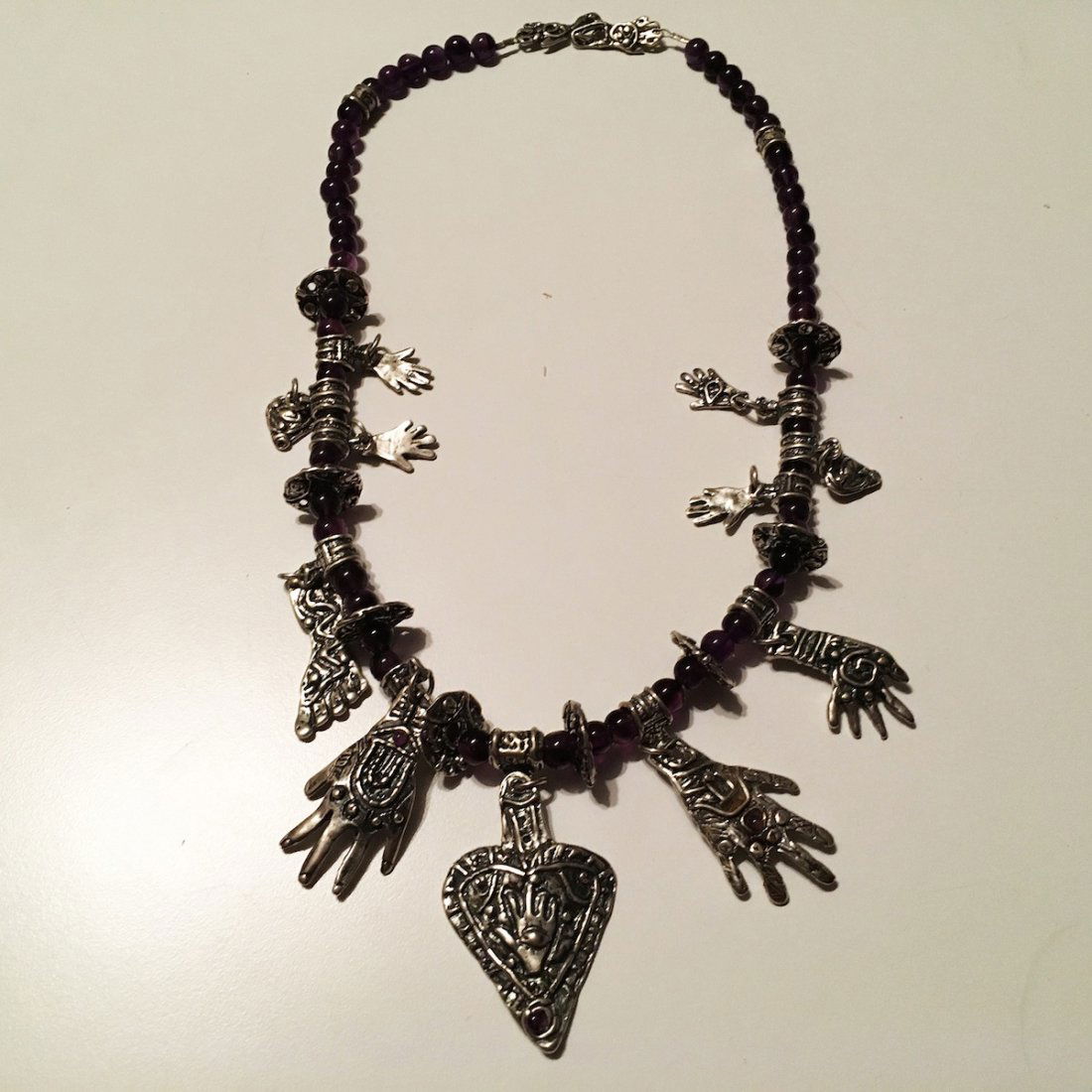 Signed Sterling Silver and Amethyst bead Fetish (1 of 3)