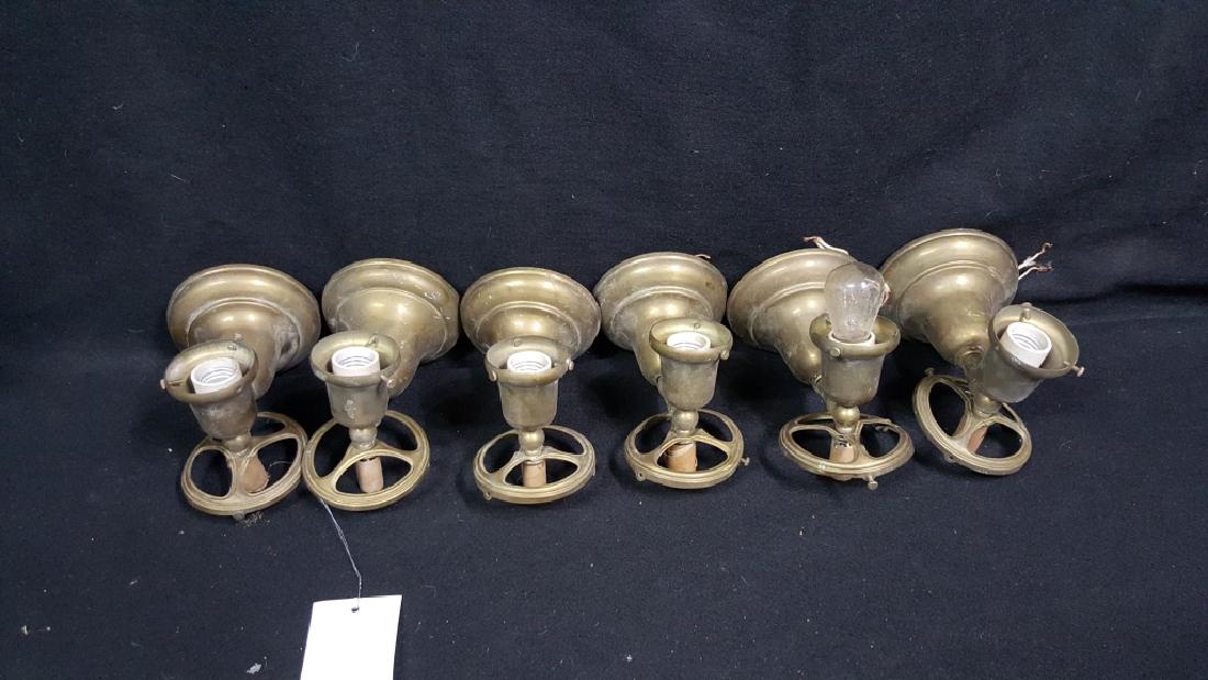 6 Industrial / School Architectural Brass Sconces (1 of 3)