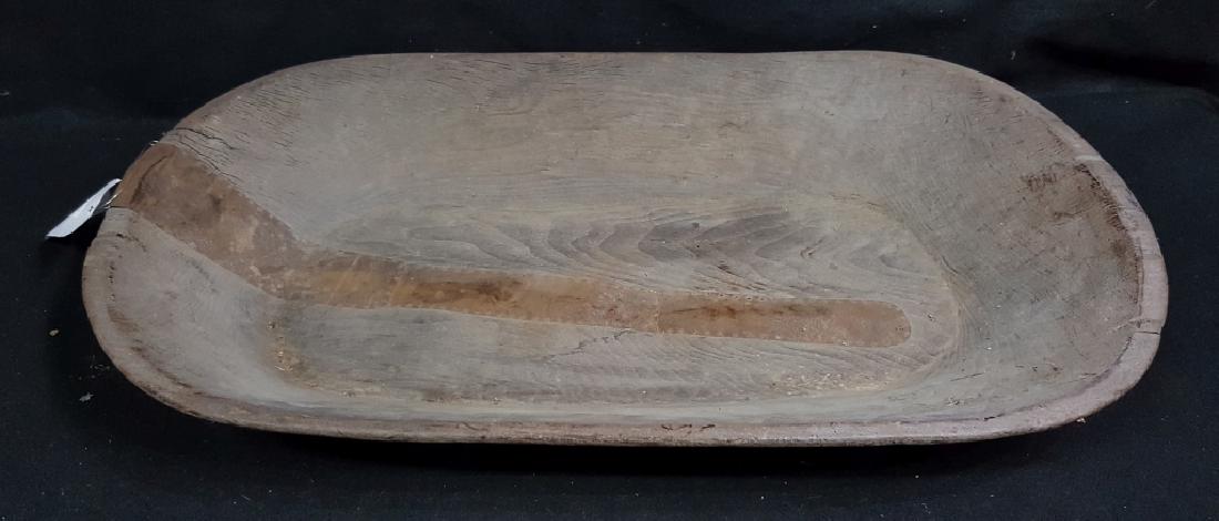 Large Carved wood water basin. Antique baby wash (1 of 3)