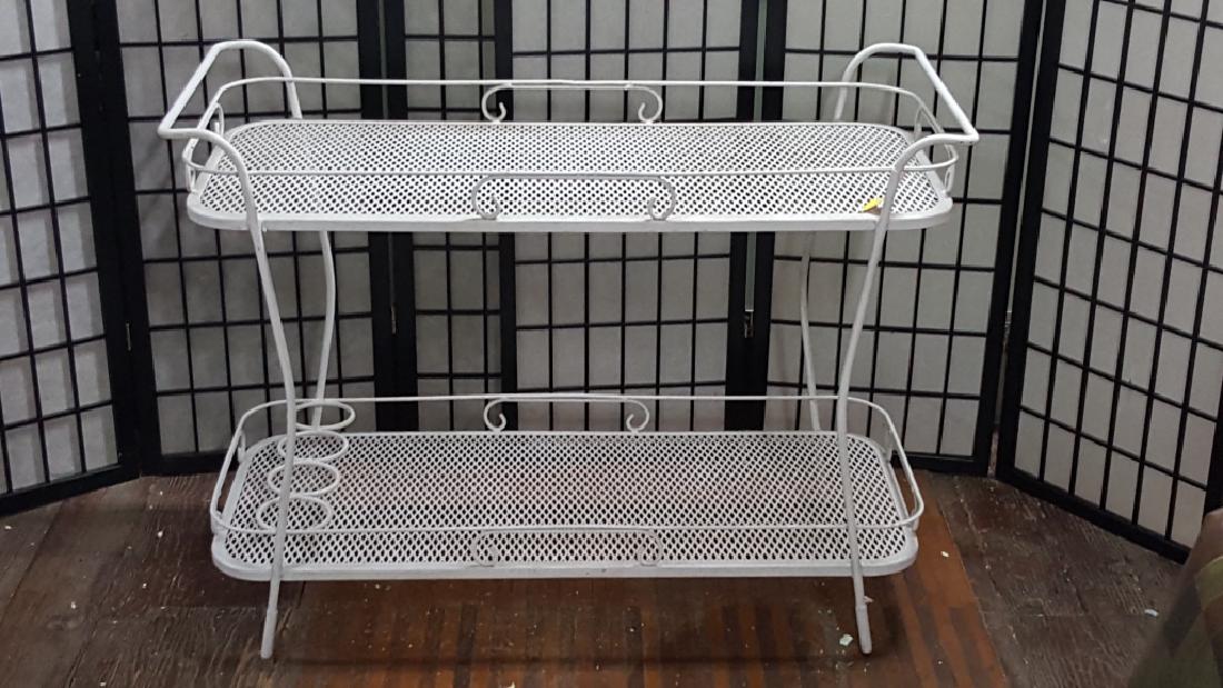 White Wrought Iron, 2 Tiered Tea Cart (1 of 1)