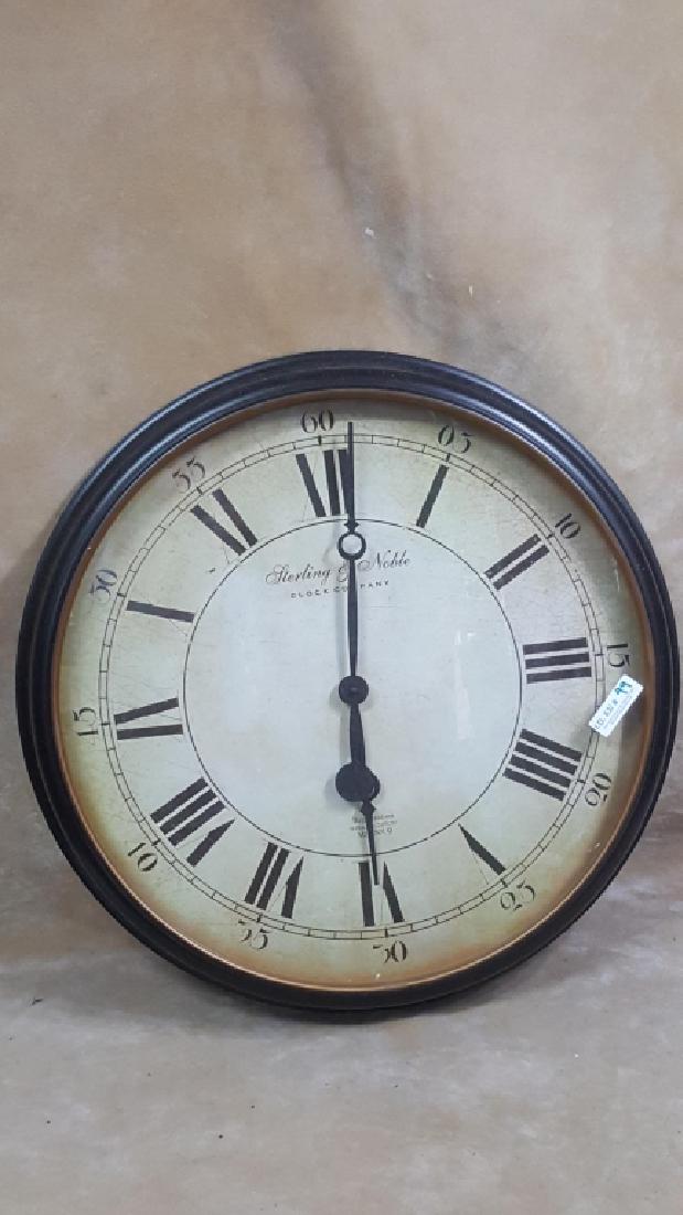 Large Round Wall Clock: Roman numeral numbers, 29 1/8" diameter.