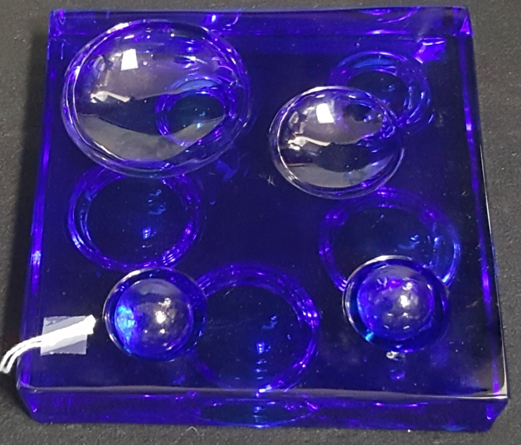 Daum France Modern Cobalt Blue Ashtray (1 of 6)