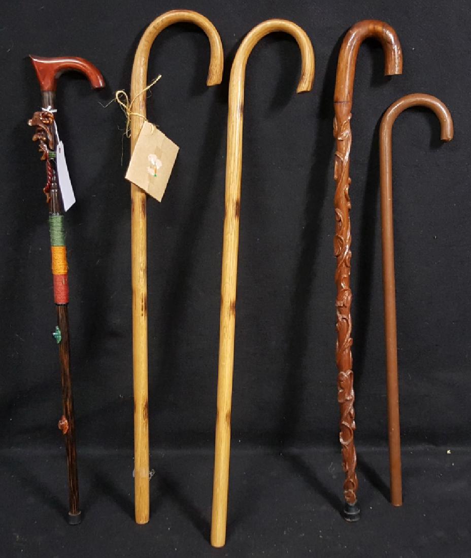 (5) Carved Wooden / Hand Finished Cane Collection (1 of 3)