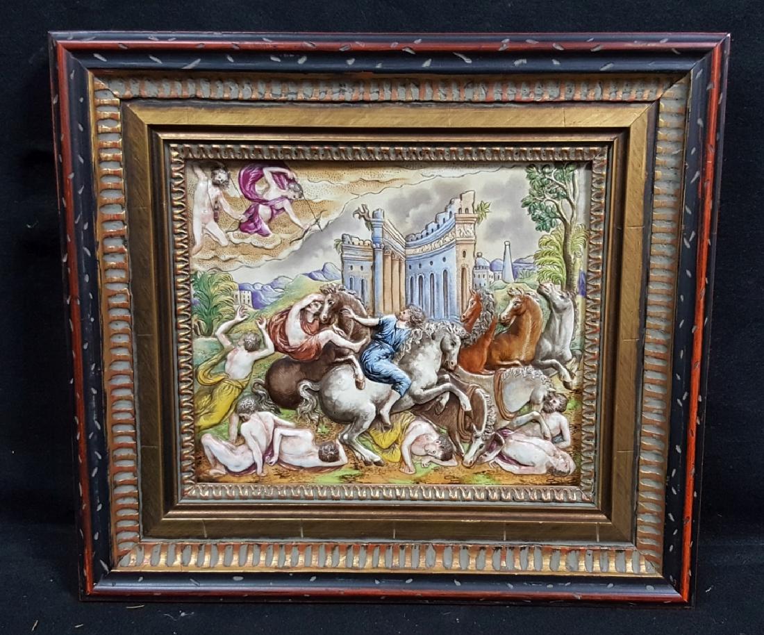 Antique Capo Di Monte Plaque Framed (1 of 4)