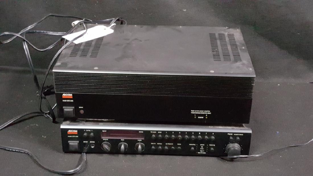 ADCOM Amplifier GFA-545 and Preamp GTP-500: Adcom stereo grouping. Amplifier GFA-545 and a GTP-500 preamplifier. Both working.