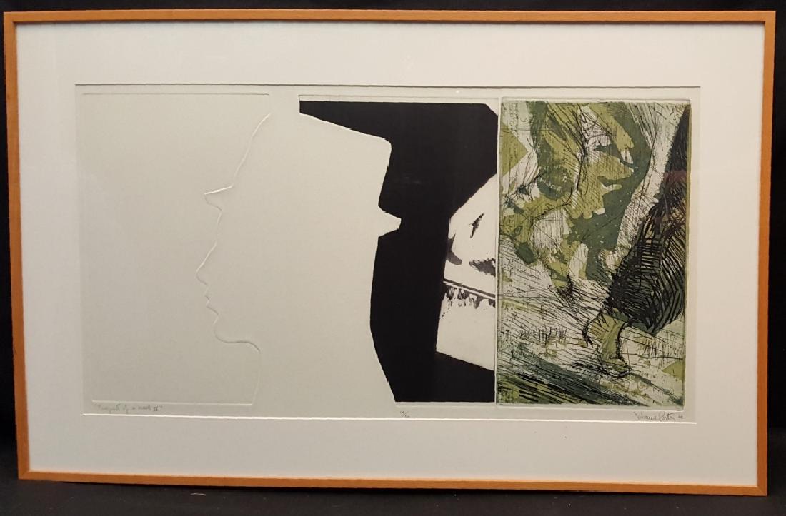 Porter Intaglio 1966 "Fraagment of a Crowd IV": Intaglio 27 1/4" x 43 1/4"