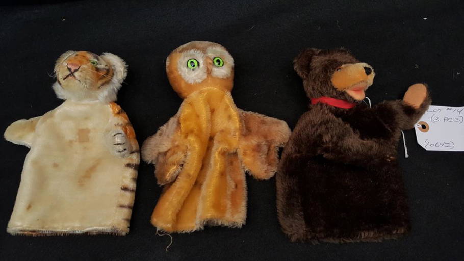3 Vintage Steiff Hand Puppets