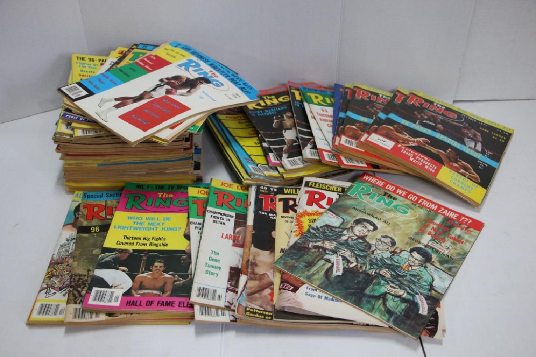Large lot of older Ring magazines: June 49, Oct 49, TV Fights 54, March 62, Nov 66, Oct 67, Mar 68, Apr 72, Nov 73, Nov / Dec 74, Dec 74, Jan 75, July 76 (2), Oct 76, Dec 76, April 1977(3), July 77 (2), Aug 77, Oct 77 (4), Dec 77 (4), 