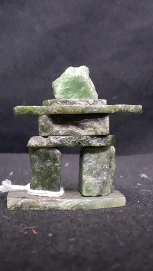 Vintage Chinese Jade Golem sculpture: Jade "Stone Man" or Golem sculpture. 2 7/8" tall.