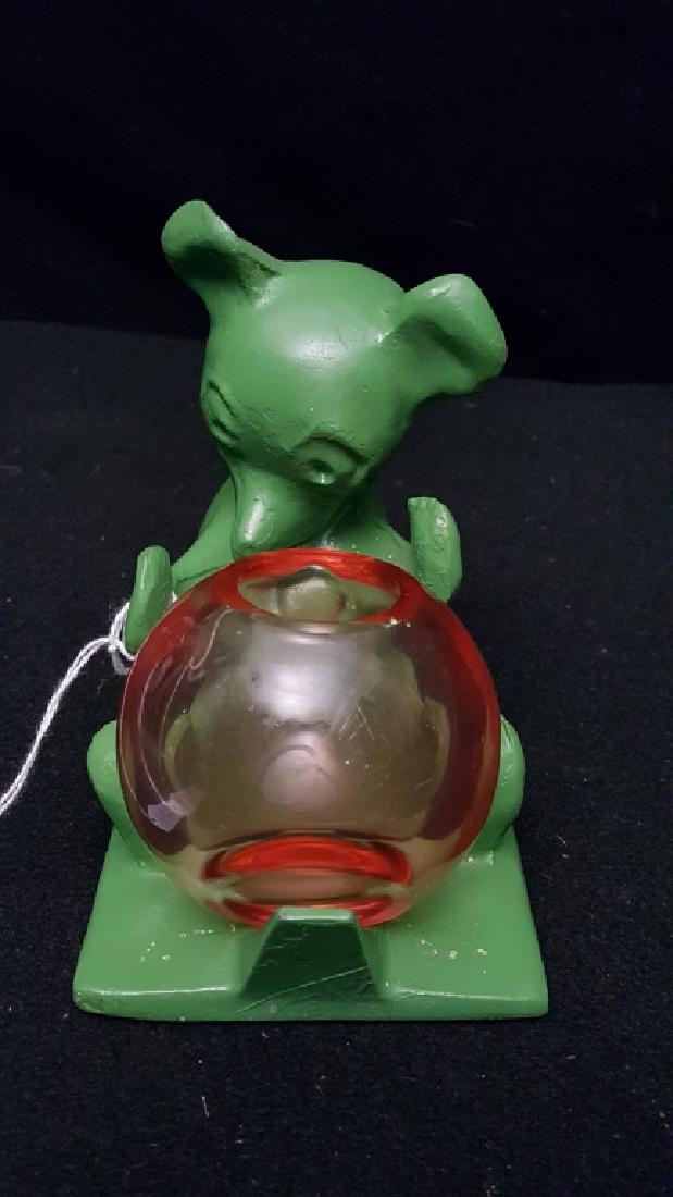 Vintage Frankart Honey Bear: Vintage Frankart, not original glass ball. With Frankart mark along the base, 5 1/4" X 4 1/4" X 3 1/2"