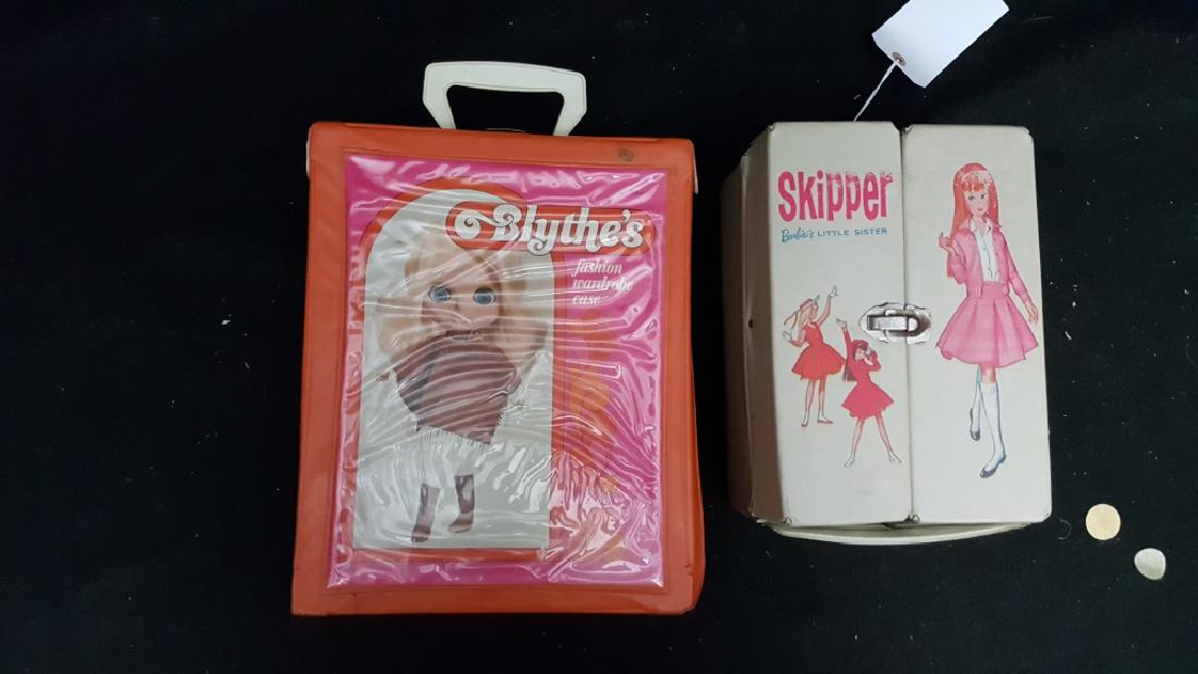 Barbies Little Sister Skipper & Blythe's Doll Case: 1964 Barbies little sister Skipper doll case, 10 1/2" X 7" X 5 1/4". Along with Blythe's fashion Wardrobe Case, 10 1/2" X 13" X 4".