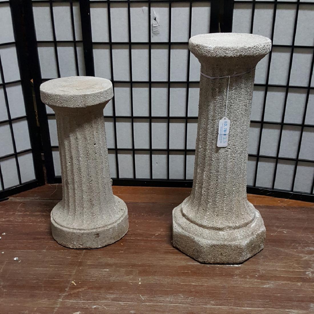 (2) Concrete Column Garden Pedestals (1 of 3)