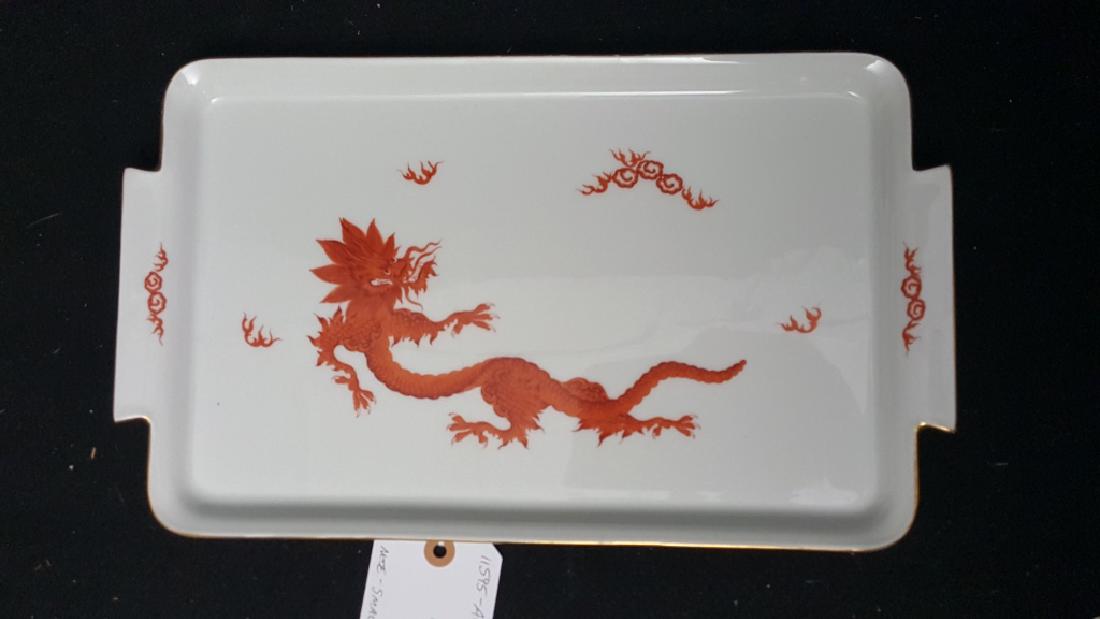 Meissen Red "Ming Dragon" Rectangular Dish (1 of 2)