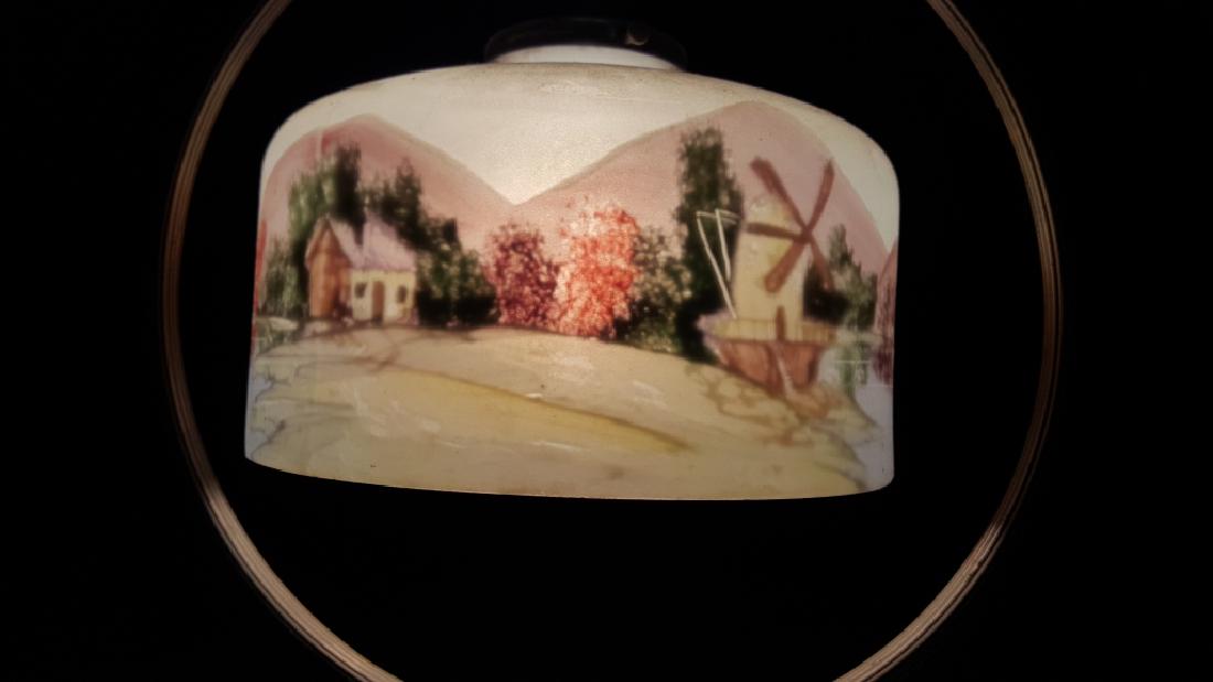 A Reverse Painted Lampshade on Circular Base (1 of 5)