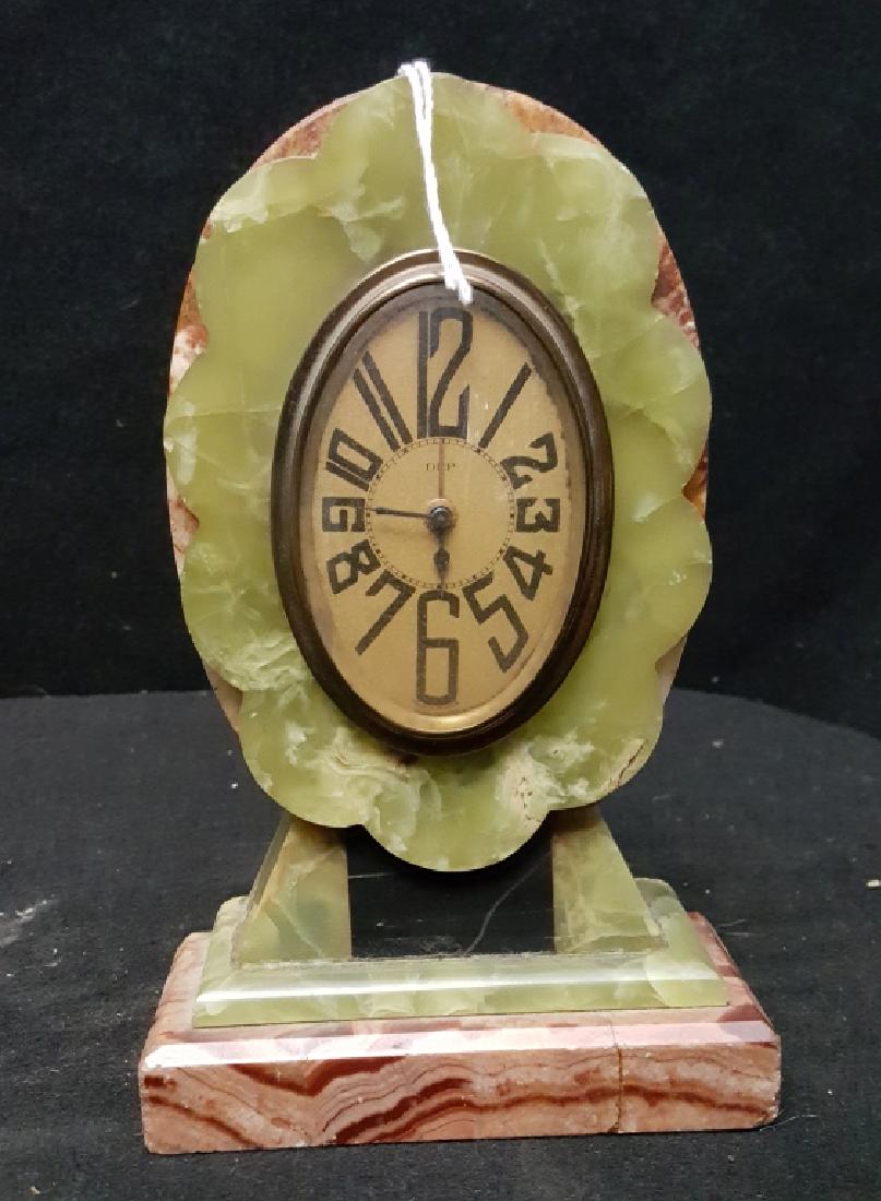 French Art Deco Onyx Table Clock (1 of 3)