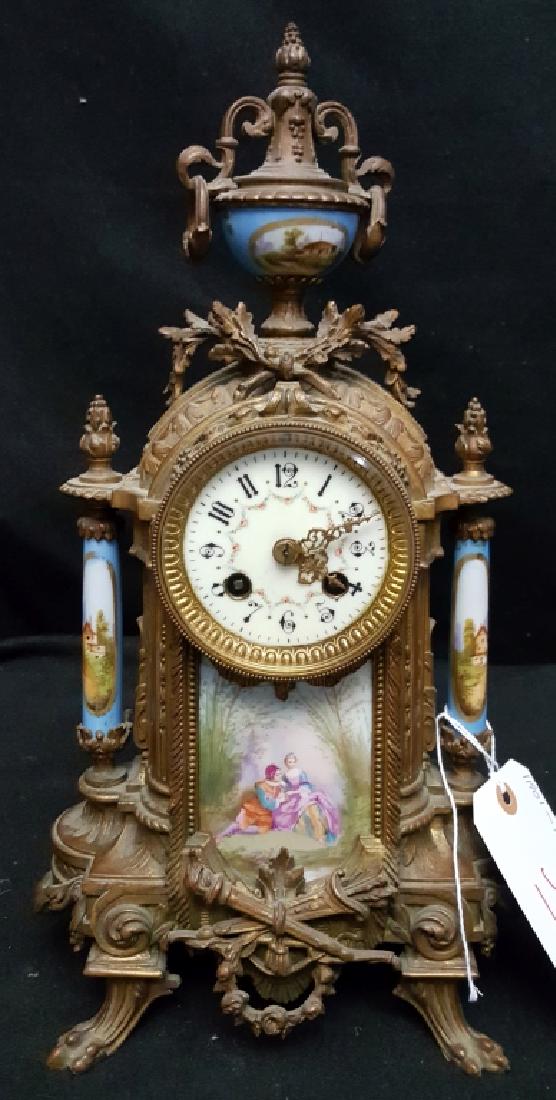 Antique  French Bronze & Porcelain Clock (1 of 9)