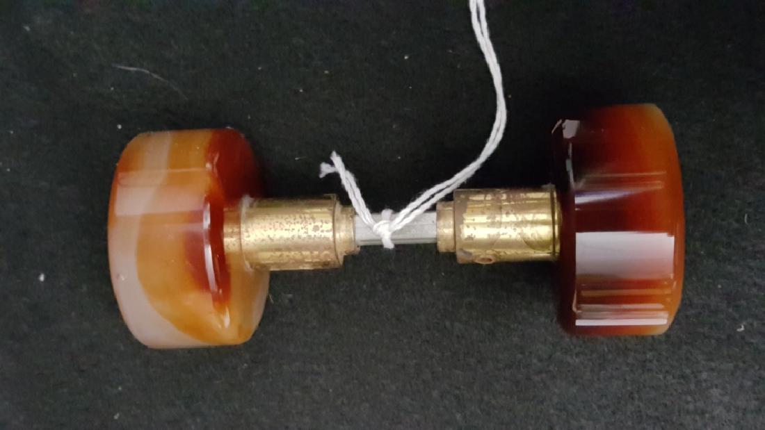 Antique Stone (Agate?)  2 Piece Door Knob Set (1 of 2)