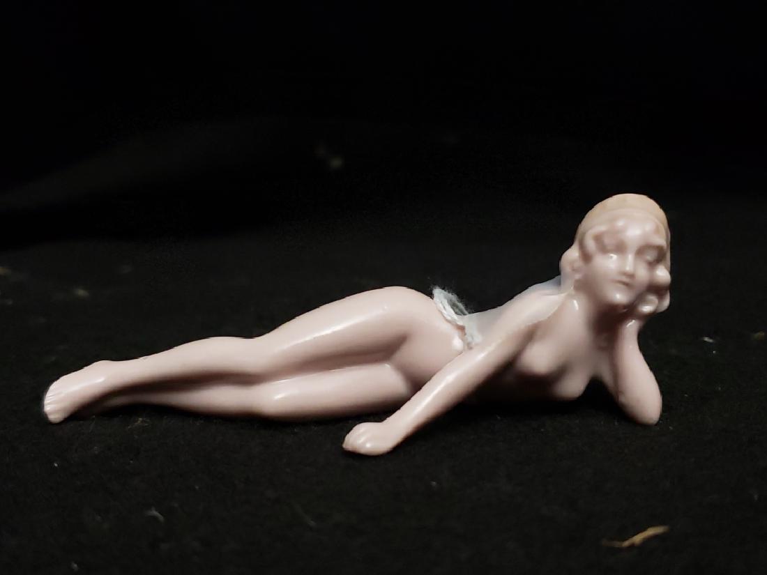 German Porcelain Bathing Beauty: Nude. 3 7/8". One of 7 Bathing Beauties in this sale.