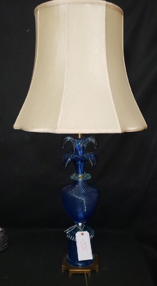 Large Marbro Venetian Murano Lamp Blue Urn (1 of 3)