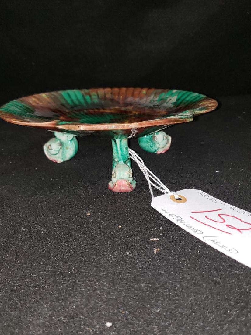 Wedgwood Shell Form Dish With Fish Feet: Shell is 9.25" top to bottom. Marked "Wedgwood" with impressed numbers. Tight old hairline crack.