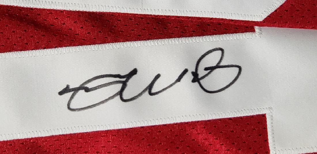 Joe Montana Signed Red San Francisco 49ers Jersey: Signed by Joe Montana on the #1 in black marker.