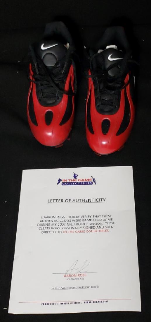 NY Giants Aaron Ross Rookie Game Worn Cleats (1 of 9)