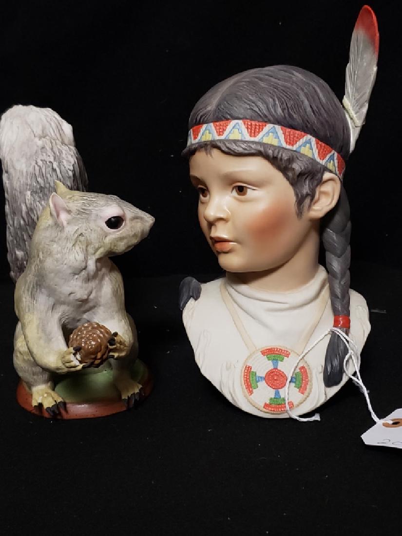 Cybis Indian Bust and Squirrel (AS IS) (1 of 3)