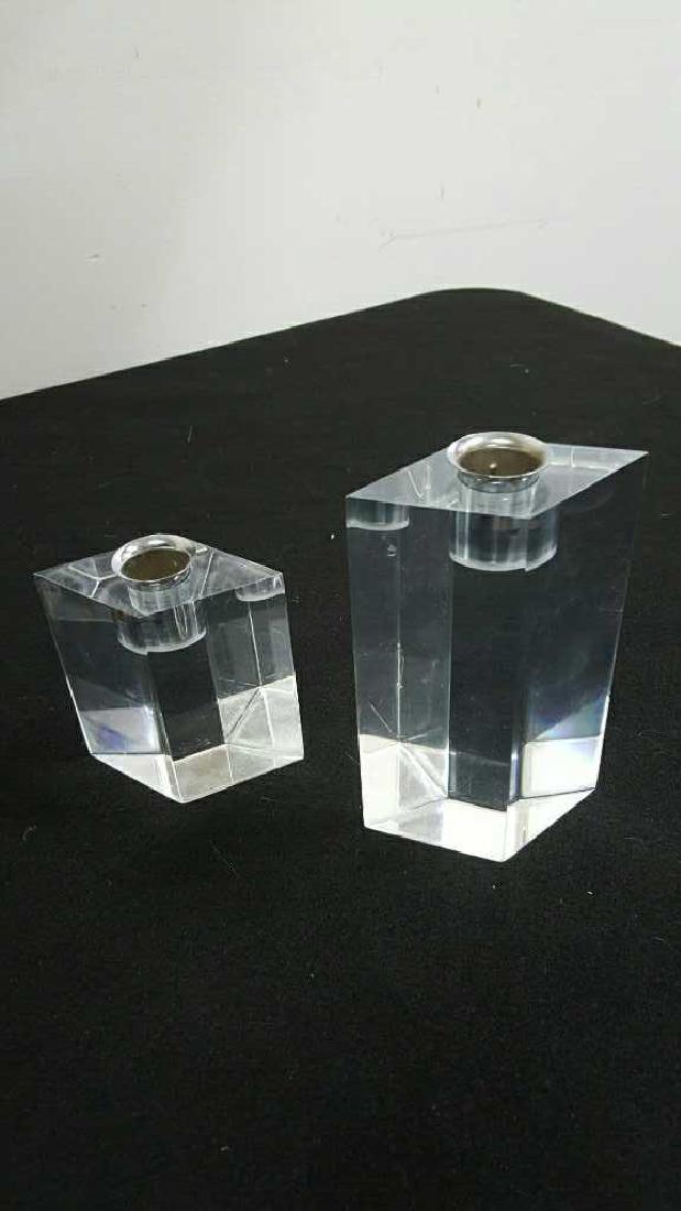 Mid-century lucite candlesticks (1 of 3)