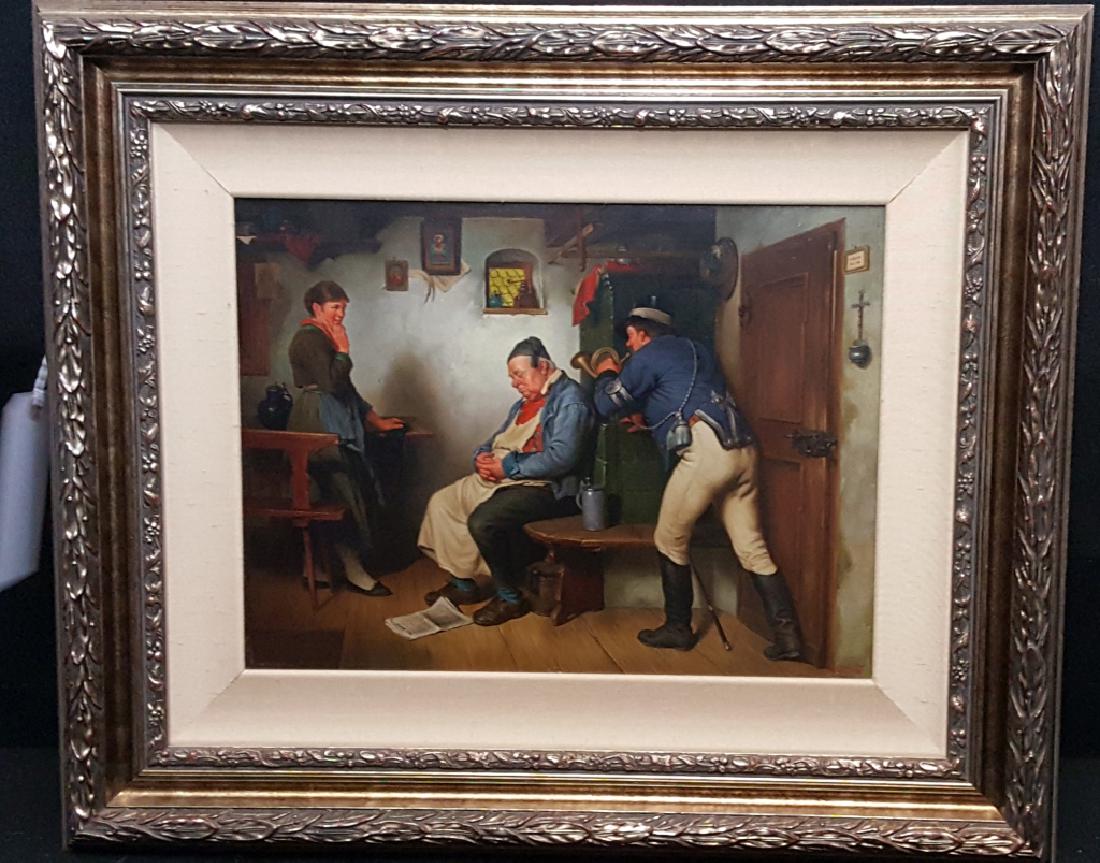 Fine Oil On Board Post Man Painting (1 of 4)