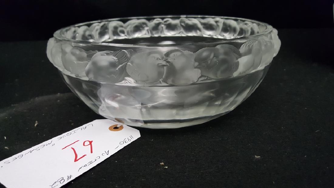 Lalique "Mesanges" Bowl With Birds Sparrows (1 of 2)