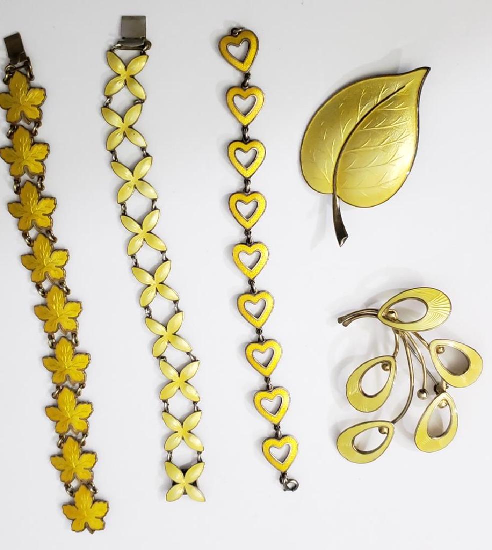Group of 5 Sterling & Yellow Enamel Items (1 of 11)