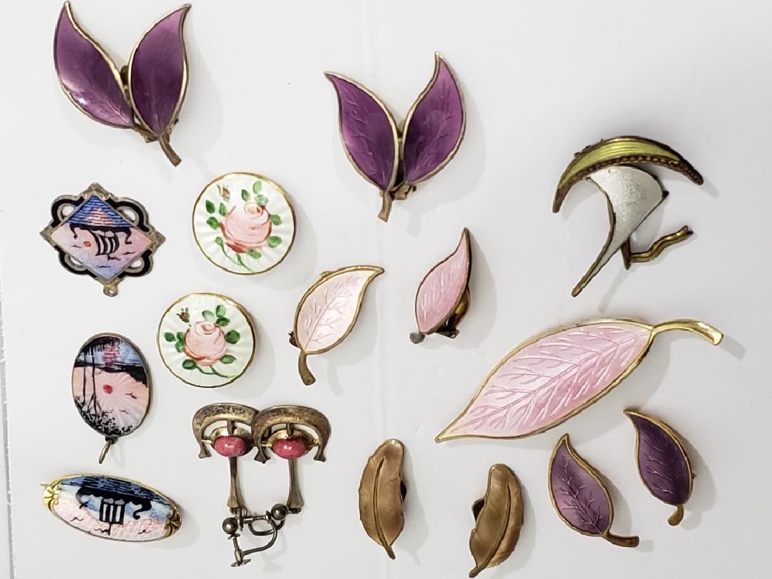 Group of Pink / Purple Sterling & Enamel Jewelry (1 of 12)